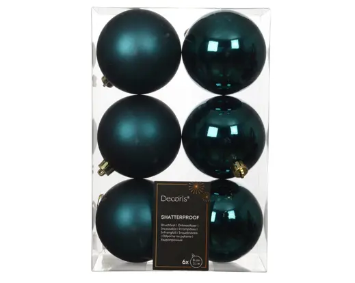 Kaemingk | Kerstbal Polystyreen Mix Emerald Ø8cm 6-pack