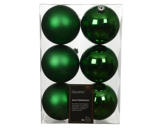 Kaemingk | Kerstbal Polystyreen Mix Jolly Groen Ø8cm 6-pack