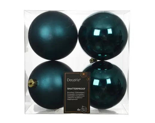 Kaemingk | Kerstbal Polystyreen Mix Emerald Ø10cm 4-pack