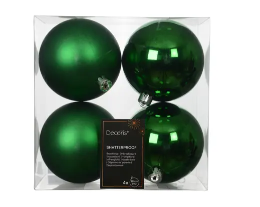 Kaemingk | Kerstbal Polystyreen Mix Jolly Groen Ø10cm 4-pack