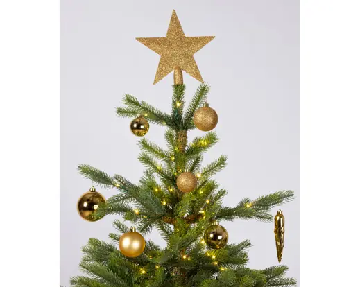 Kaemingk | Hangfiguur Decoratiepakket Licht Goud Piek/Kerstballen/Pegels 33-delig