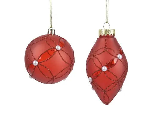 Kaemingk | Kerstbal Polystyreen Assortiment Kerstrood Ø8cm