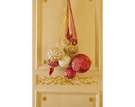 Kaemingk | Kerstbal Kunstof Mat Rood/Goud Assortiment Ø12cm