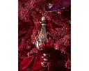 Kaemingk | Hangfiguur Glas Ornament Glitter/Beads/Diamonds Assortiment Ossenbloed Ø8x18cm