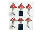 Kaemingk | Kerstbal Glas Paddenstoel op Clip Assortiment Rood/Wit 3-pack