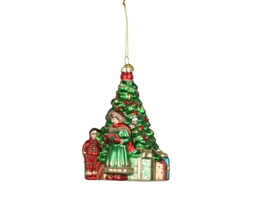 Kaemingk | Hangfiguur Glas Ornament 10,5x8,2x14,4cm Verpakt in Doos 18,3x12,9x8,5cm