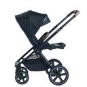 WANDELWAGEN, Crios 4.0, black, zwart, frame zwart/alu, incl regenscherm, duwbeugel imitatieleder bruin, 2023