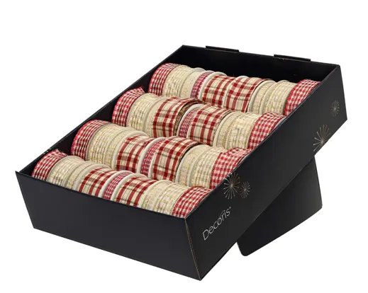 Kaemingk | Lint Kerst Assortiment Rood/Wit/Goud 200x4cm