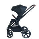 WANDELWAGEN, Crios 4.0, black, zwart, frame zwart/alu, incl regenscherm, duwbeugel imitatieleder bruin, 2023