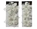 Kaemingk | Kerstfiguur op Clip Poinsettia Assortiment Wit Groot/per2 Klein/per3