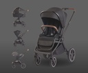 WANDELWAGEN, Crios 4.0, black, zwart, frame zwart/alu, incl regenscherm, duwbeugel imitatieleder bruin, 2023