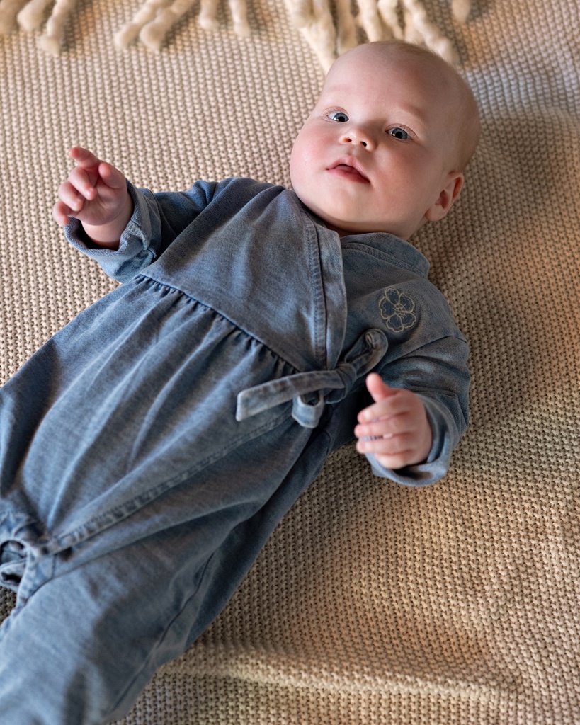 Bess | Kruippak Girls Amelie Longsleeve Denim Blue