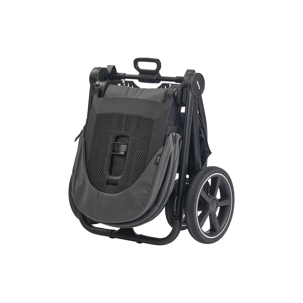 WANDELWAGEN, Crios 4.0, grey, grijs, frame zwart/alu, incl regenscherm, duwbeugel imitatieleder zwart, 2023