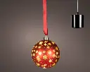 Kaemingk | Kerstbal Led Lamp Kerstrood/Warm Wit Ø19cm