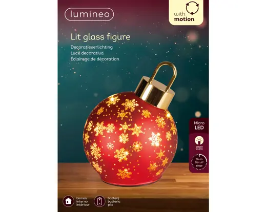 Kaemingk | Lamp Led Draaiend Kerstrood/Warm Wit
