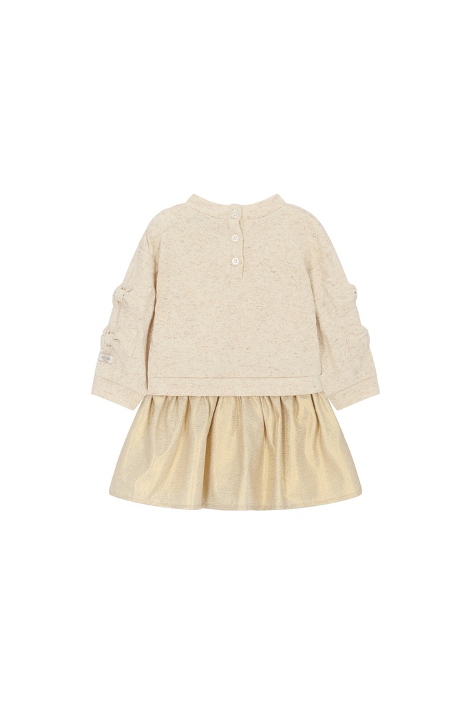 Le Chic | Jurk Girls Saby Beige Melee Ecru