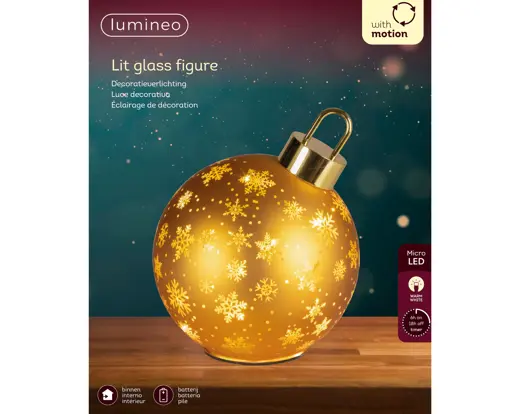 Kaemingk | Lamp Led Draaiend Kerstrood/Warm Wit Ø18x23cm 