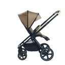 WANDELWAGEN, Crios 4.0, taupe, bruin/ecru, frame zwart/alu, incl regenscherm, duwbeugel imitatieleder taupe, 2023