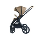 WANDELWAGEN, Crios 4.0, taupe, bruin/ecru, frame zwart/alu, incl regenscherm, duwbeugel imitatieleder taupe, 2023