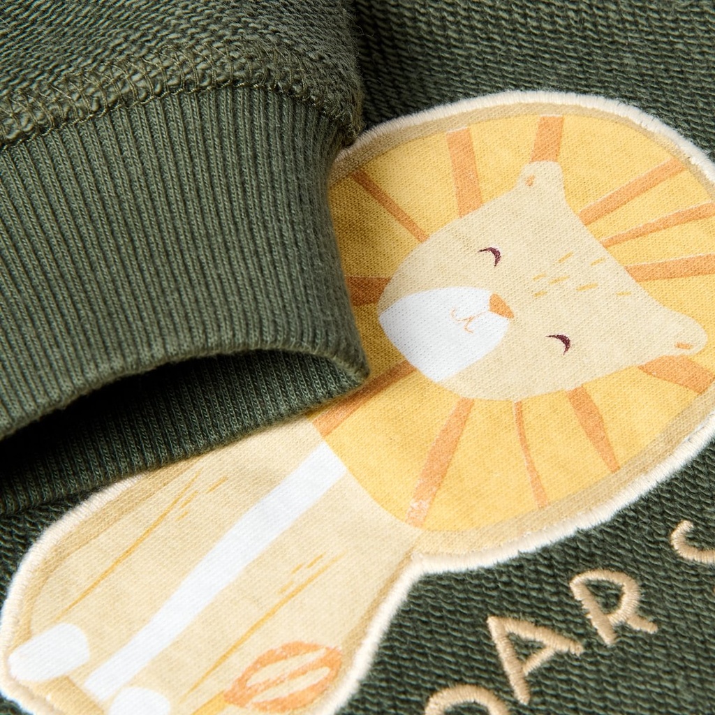 Little Dutch | Sweater Boys Safari Friends Deep Olive