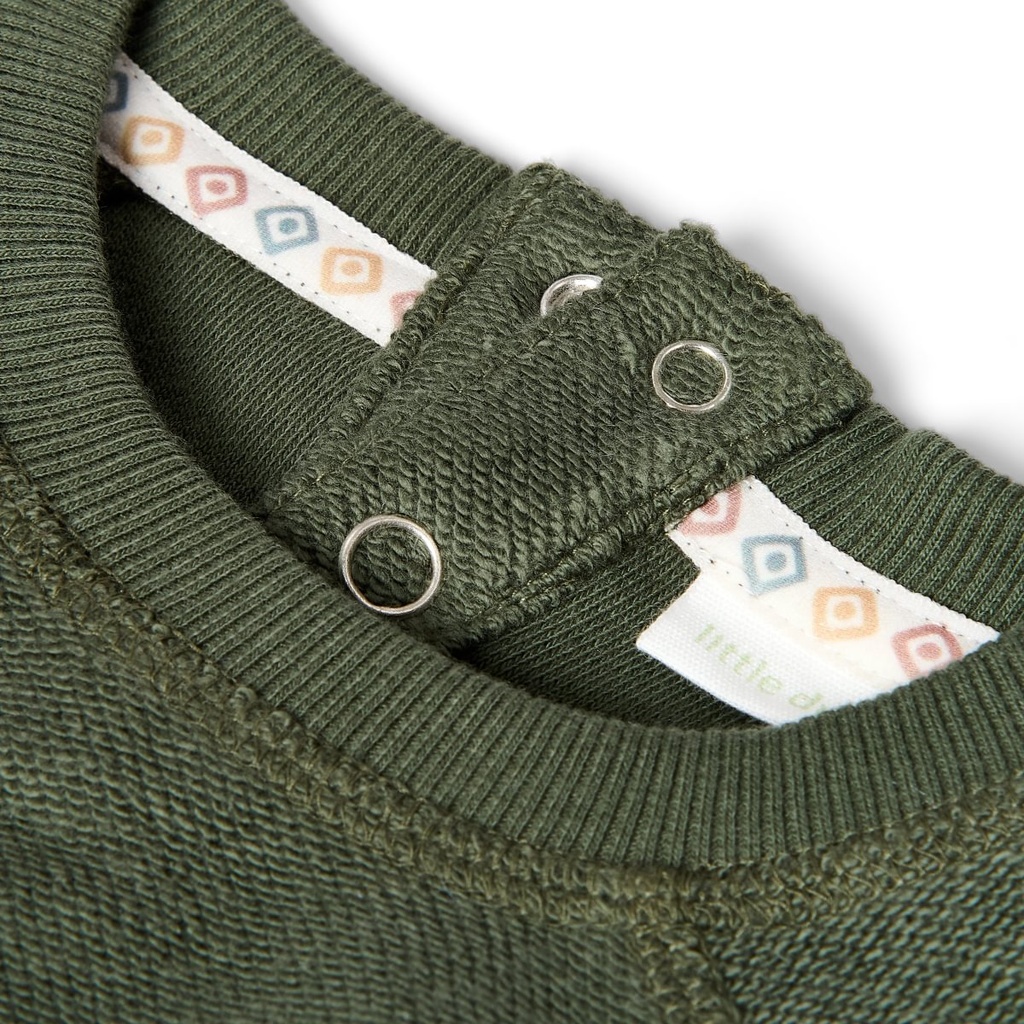 Little Dutch | Sweater Boys Safari Friends Deep Olive