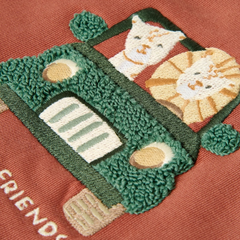 Little Dutch | Sweater Boys Safari Friends Desert Red