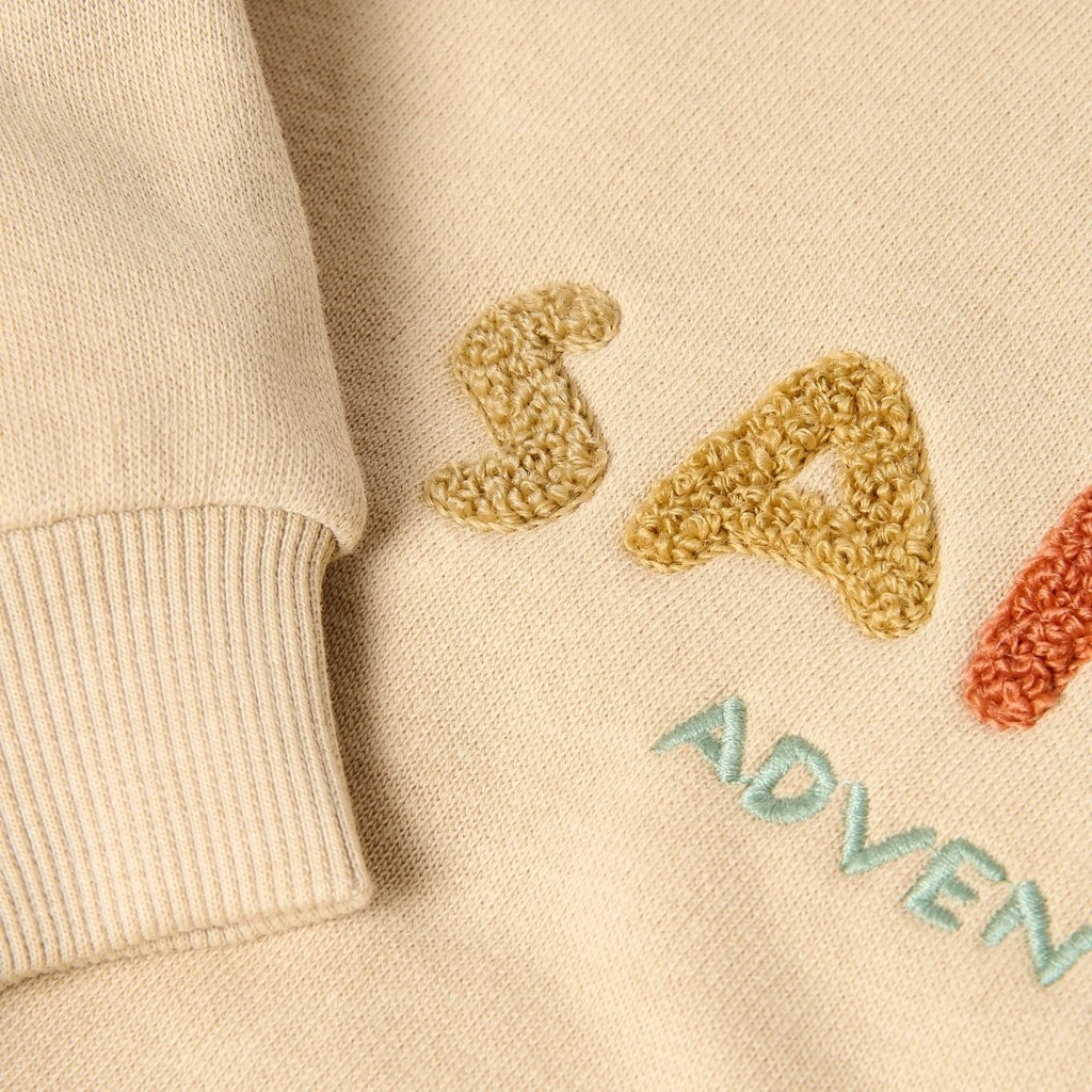 Little Dutch | Sweater Boys Safari Friends Warm Taupe