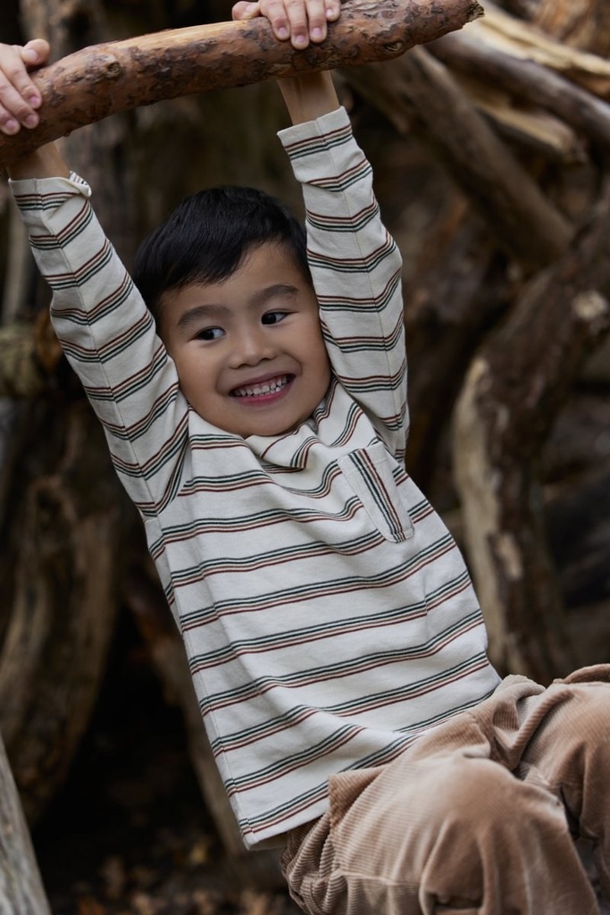Little Dutch | T-shirt Boys Safari Friends Longsleeve Stripes Vanilla