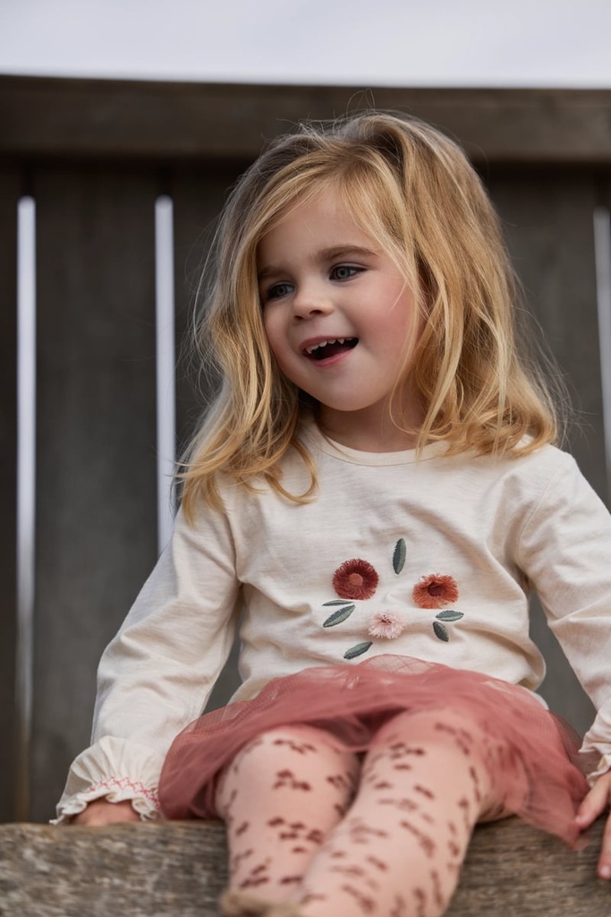 Little Dutch | T-shirt Girls Safari Friends Longsleeve Vanilla