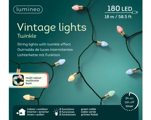 Lumineo | Verlichting LED Vintage Twinkel Effect 8 Functies Buiten 1790cm