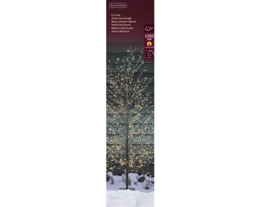 Lumineo | Verlichting Led Boom Pvc Zwart/Klassiek Warm Ø60x150cm Buiten