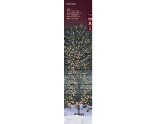 Lumineo | Verlichting Led Boom Pvc Zwart/Klassiek Warm Ø70x180cm Buiten