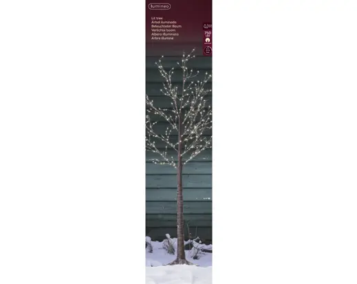 Lumineo | Verlichting Led Boom Snowy Branch Bruin/Warm Wit Ø110x220cm Buiten