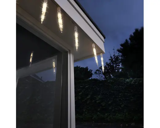 Lumineo | Verlichting Icicle Lights Sneeuwval Effect Transparant/Warm Wit 280x18cm Buiten