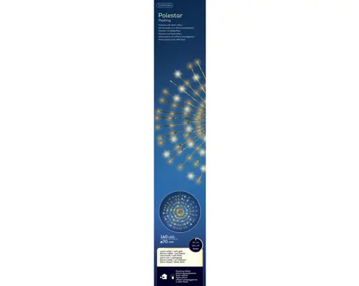 Lumineo | Verlichting Poolster Flashing Effect Goud/Warm Wit Ø70cm Buiten