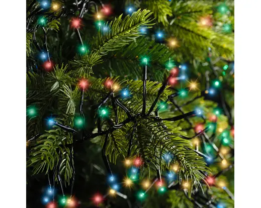 Lumineo | Verlichting Led Cluster Twinkel Effect 8 Functies Zwart/Multicolor 1900cm Buiten