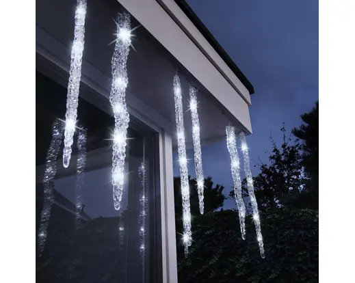 Lumineo | Verlichting Led Icicle Lights Flashing Effect Transparent/Koel Wit 360x39cm Buiten