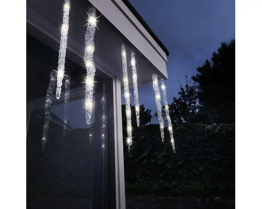 Lumineo | Verlichting Led Icicle Lights Flashing Effect Transparent/Warm Wit 360x39cm Buiten