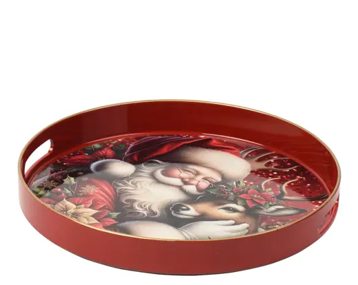 Decoris | Dienblad Rond Rood Ø33cm