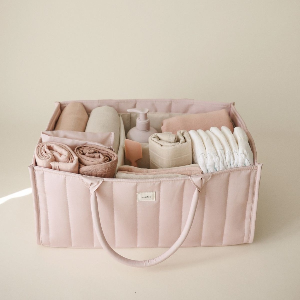 Mushie | Opberger Diaper Caddy Blush Roze 22x16,5x37cm