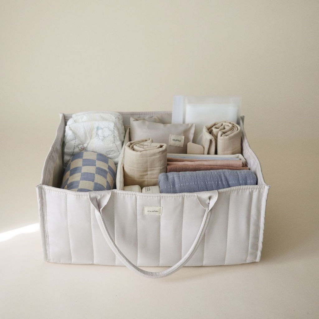 Mushie | Opberger Diaper Caddy Ivory Ecru 22x16,5x37cm