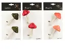 Decoris | Paddenstoel Polyester Fluweel op Clip Ø5x11cm Assortiment 2-pack