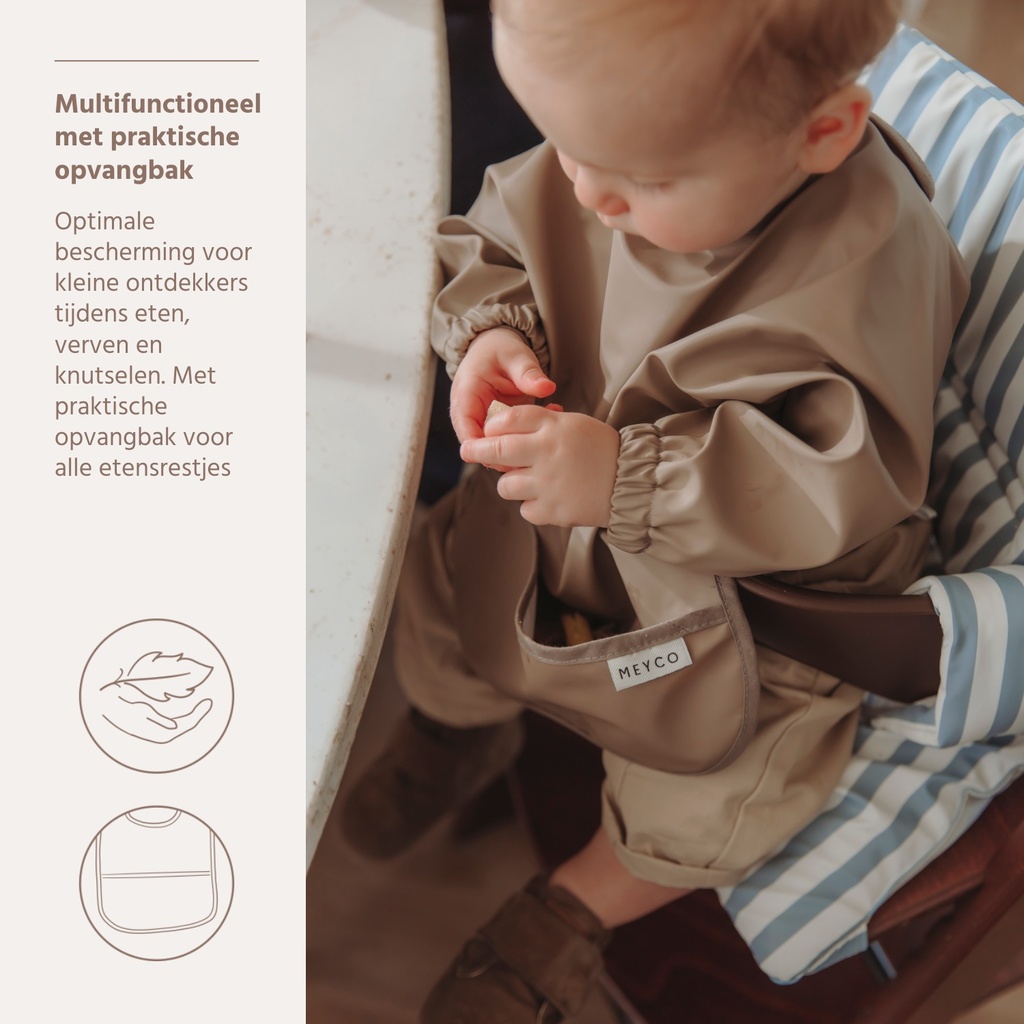 Meyco | Slabbetje Met Mouwen Dark Taupe Bruin