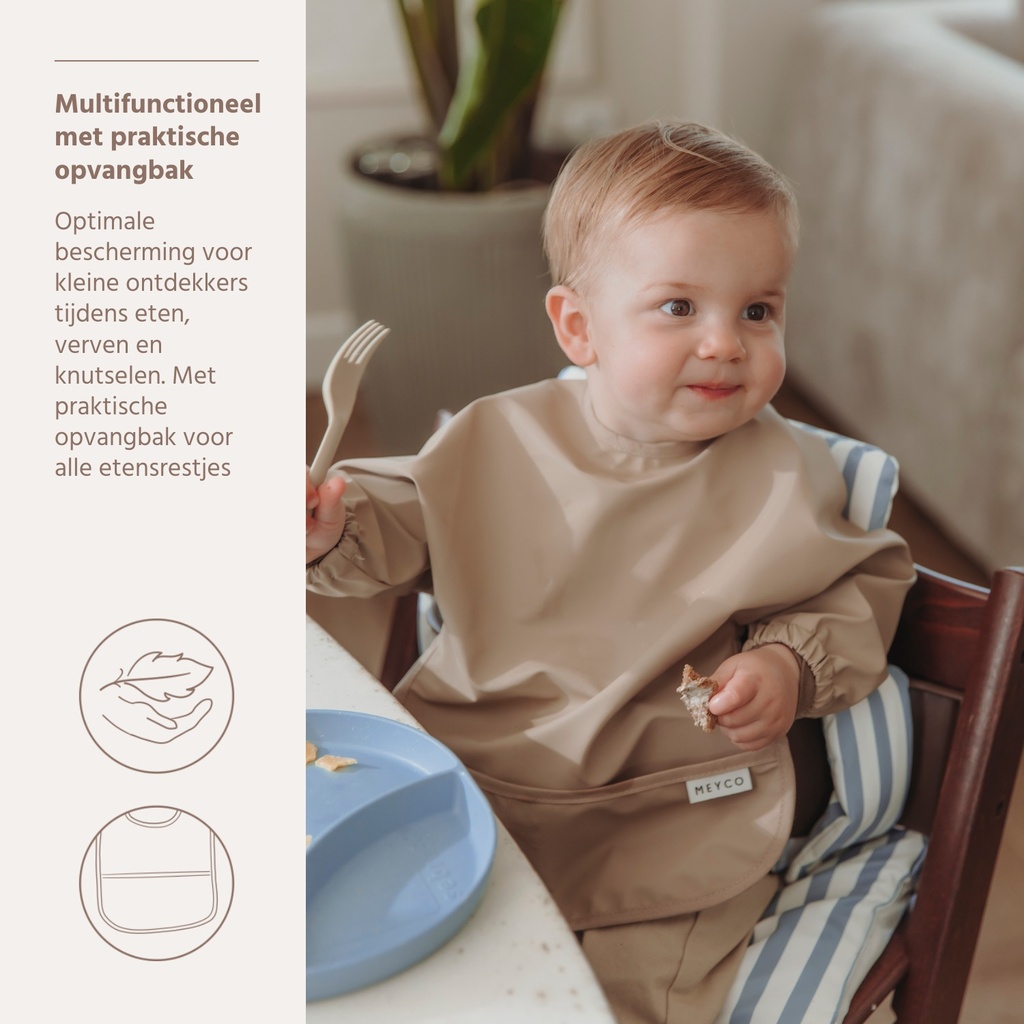 Meyco | Slabbetje Met Mouwen Taupe Bruin