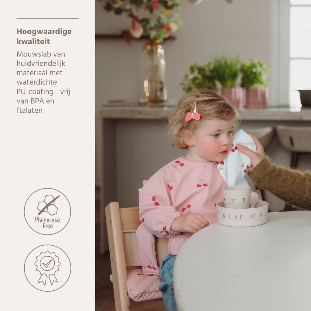 Meyco | Slabbetje Met Mouwen  Cherry Soft Rose Roze