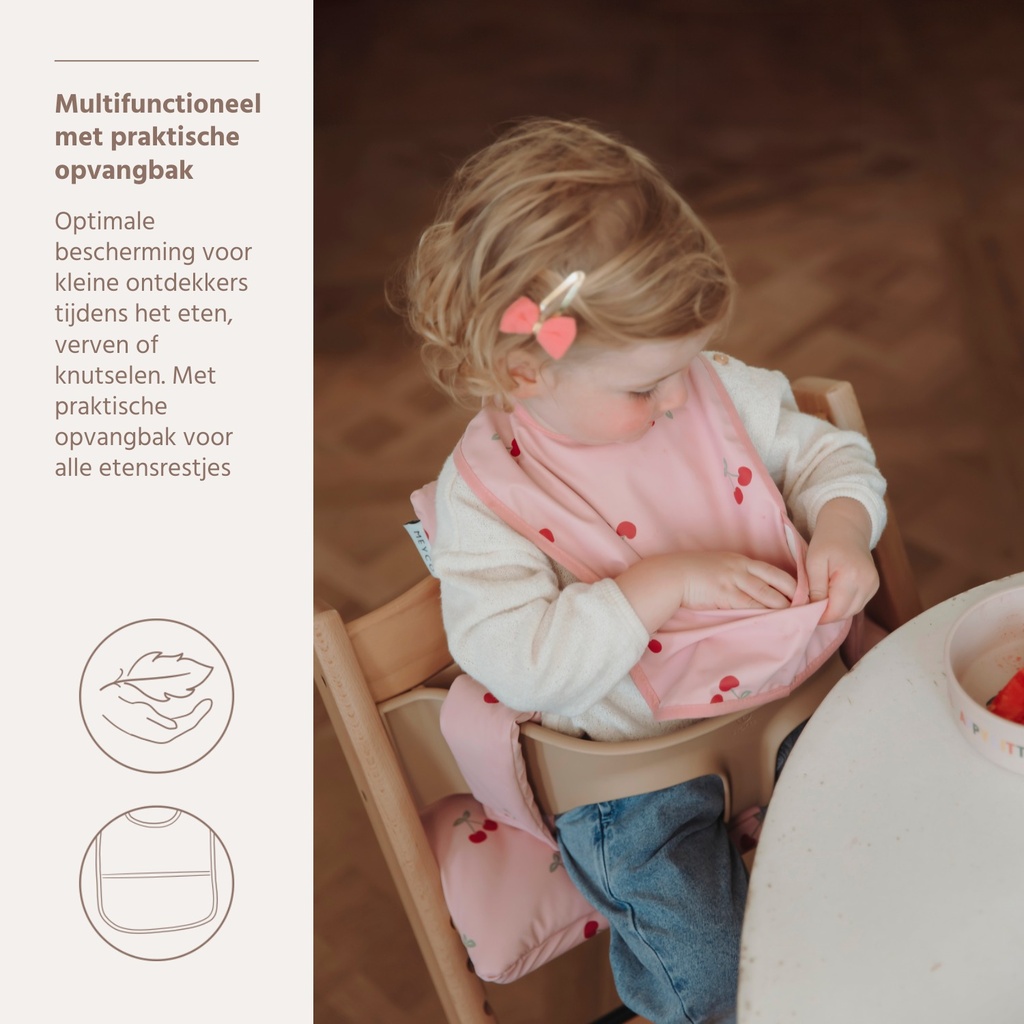 Meyco | Slabbetje met Kruimelvanger Cherry Soft Rose Roze 2-pack