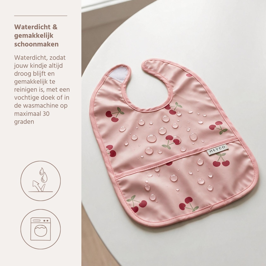 Meyco | Slabbetje met Kruimelvanger Cherry Soft Rose Roze 2-pack