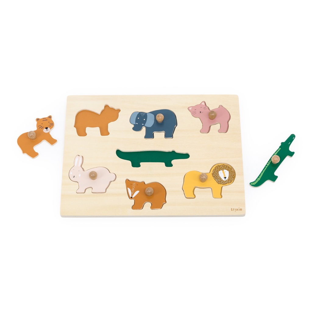 EDUCATIEF SPEELGOED, puzzel, animal, hout, af 12 M, Playtime  