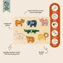 EDUCATIEF SPEELGOED, puzzel, animal, hout, af 12 M, Playtime  