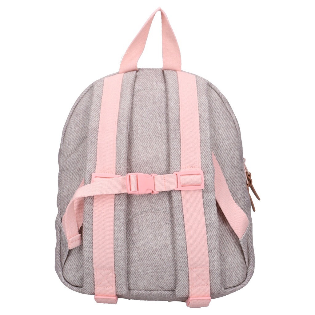 Kidzroom | Rugzak Blossom And Bows Grijs/Roze 31x26x9cm